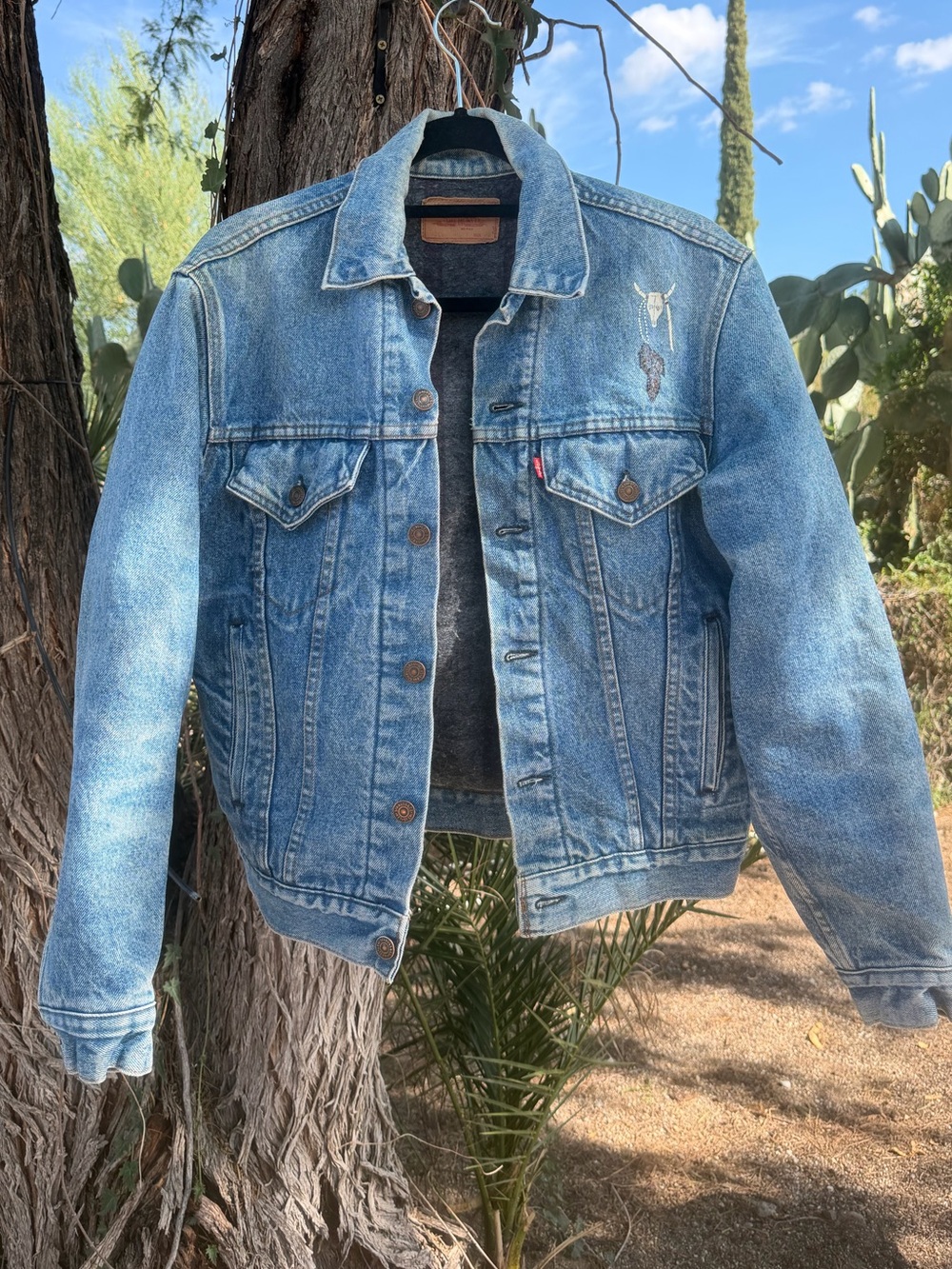 Vintage Lined Levi’s Denim Jacket Painted